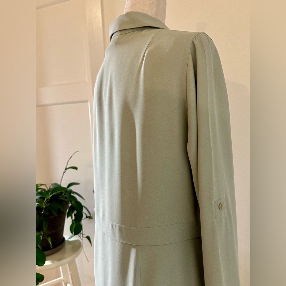 Akris for Saks Fifth Avenue Sage Green Long Sleeve Dress - Picture 4 of 16